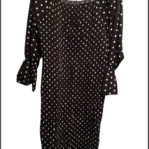 Elegant Black and White Polka Dot Dress